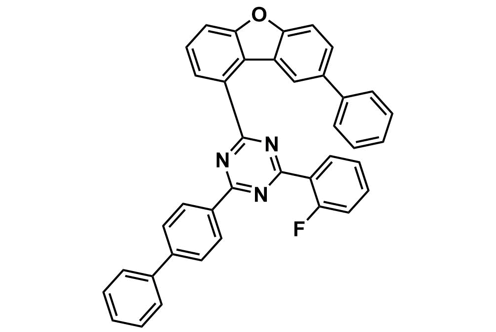 2-([1,1'-biphenyl]-4-yl)-4-(2-fluorophenyl)-6-(8-phenyldibenzo[b,d]furan-1-yl)-1,3,5-triazine