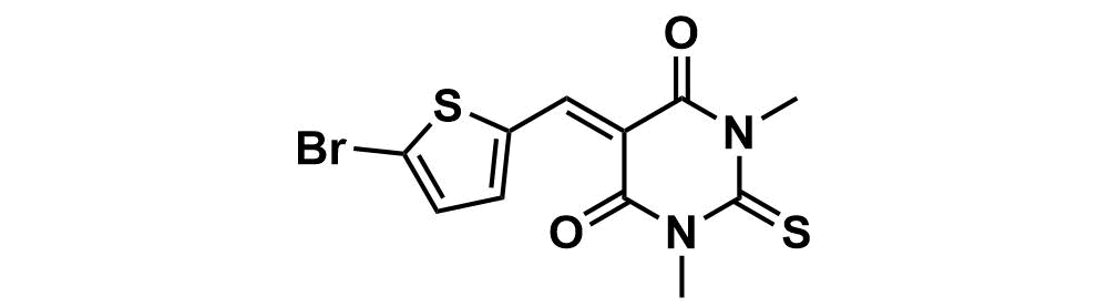 5-((5-bromothiophen-2-yl)methylene)-1,3-dimethyl-2- thioxodihydropyrimidine-4,6(1H,5H)-dione 401610-83-1