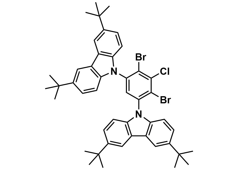 9,9'-(4,6-dibromo-5-chloro-1,3- phenylene)bis(3,6-di-tert-butyl- 9H-carbazole) HQ-0617