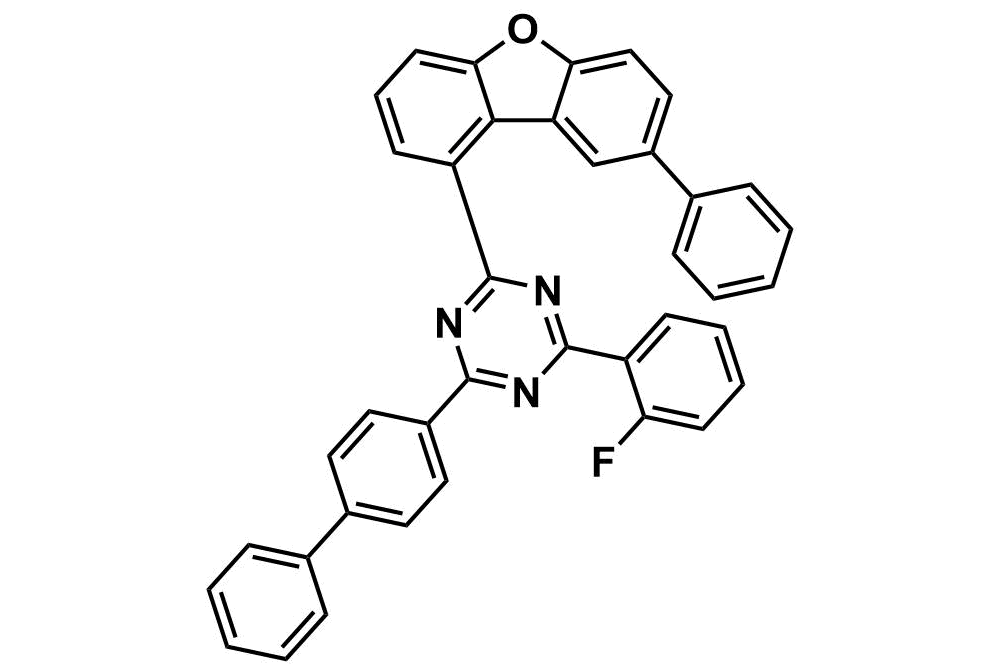 2-([1,1'-biphenyl]-4-yl)-4-(2-fluorophenyl)-6-(8-phenyldibenzo[b,d]furan-1-yl)-1,3,5-triazine HQ-0557